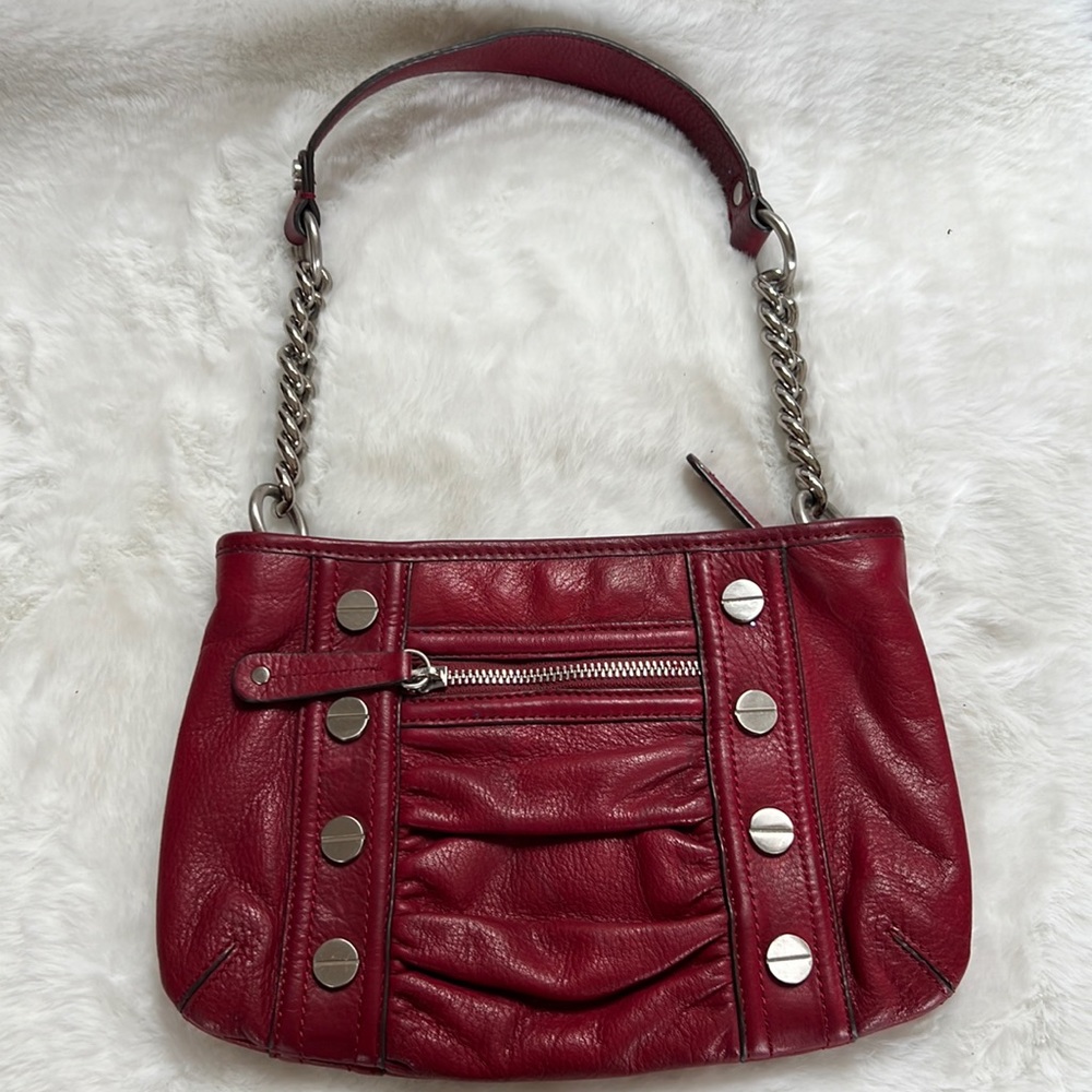 B Makowsky Red Leather Bag VGUC